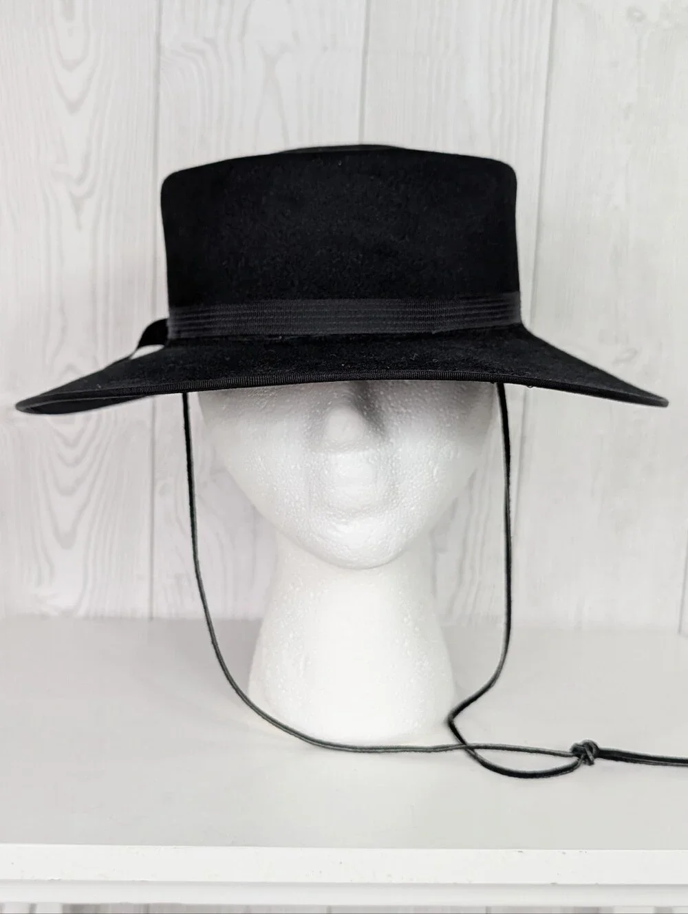 Akubra Wool Hat Black Camp Draft Style 1990s Vintage Made in Australia Size S